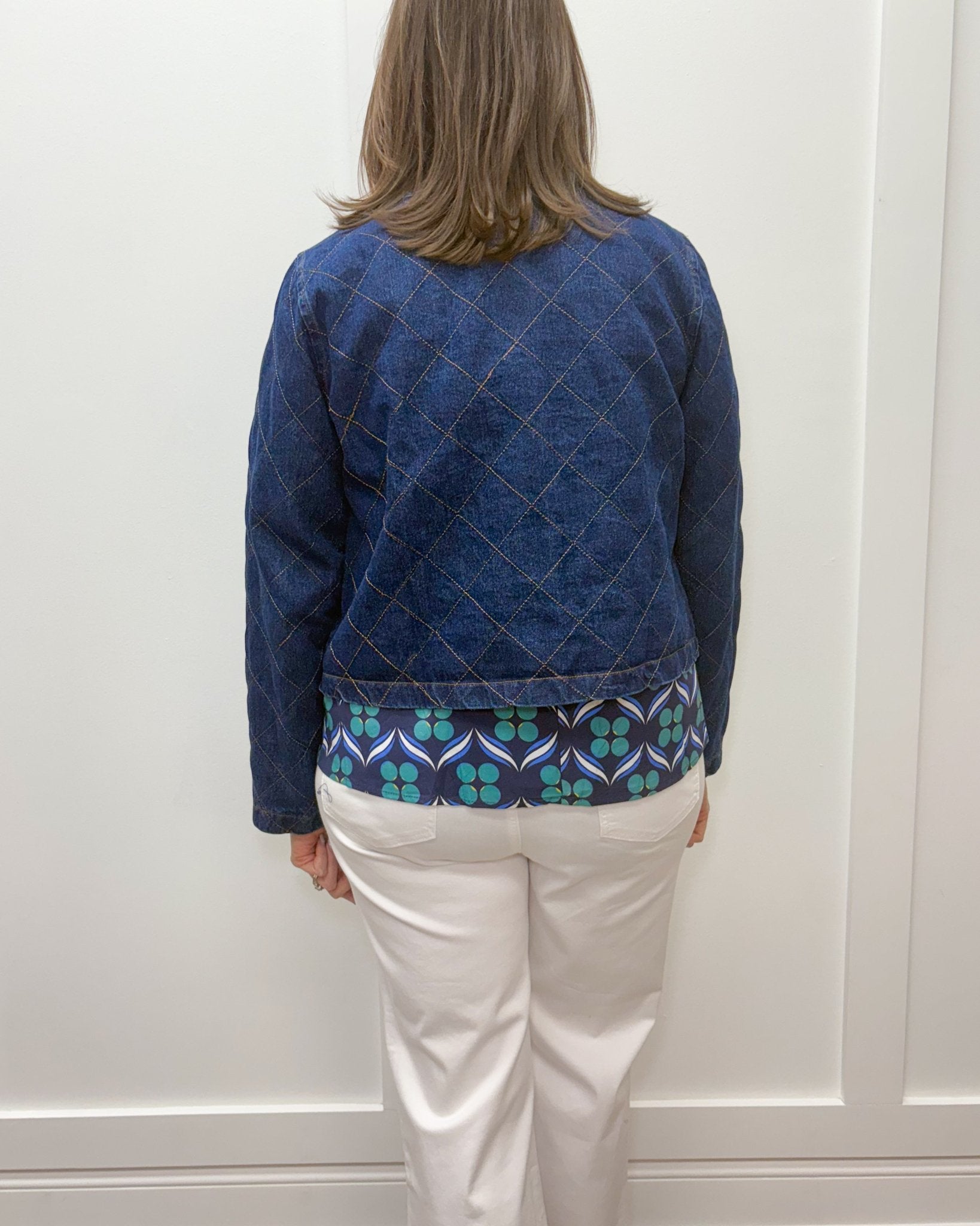 Quilted Jean Jacket - Dark Denim Tops Entro