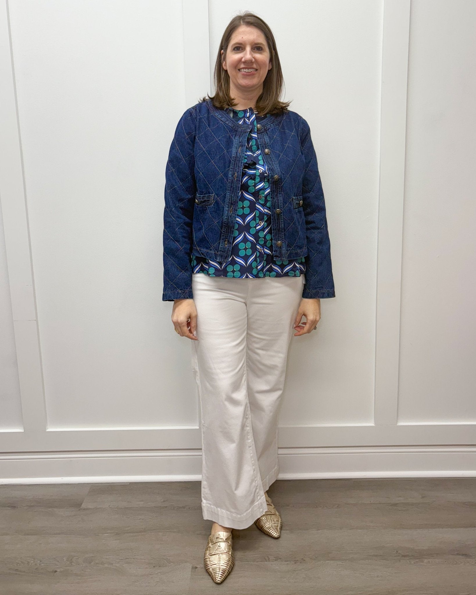 Quilted Jean Jacket - Dark Denim Tops Entro