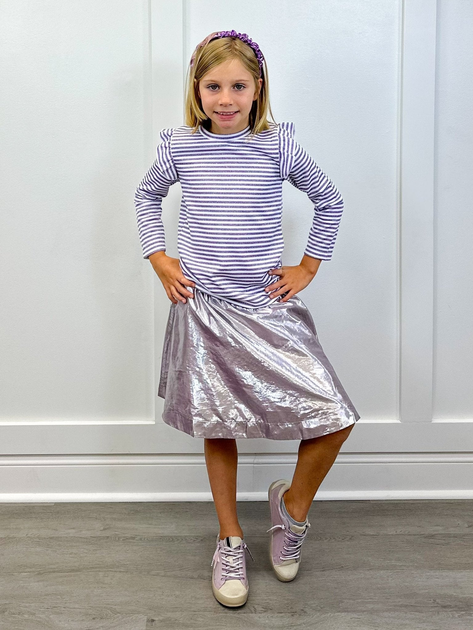 Sadie Top - Sugarplum Stripe Girls Tops + Tees Bisby