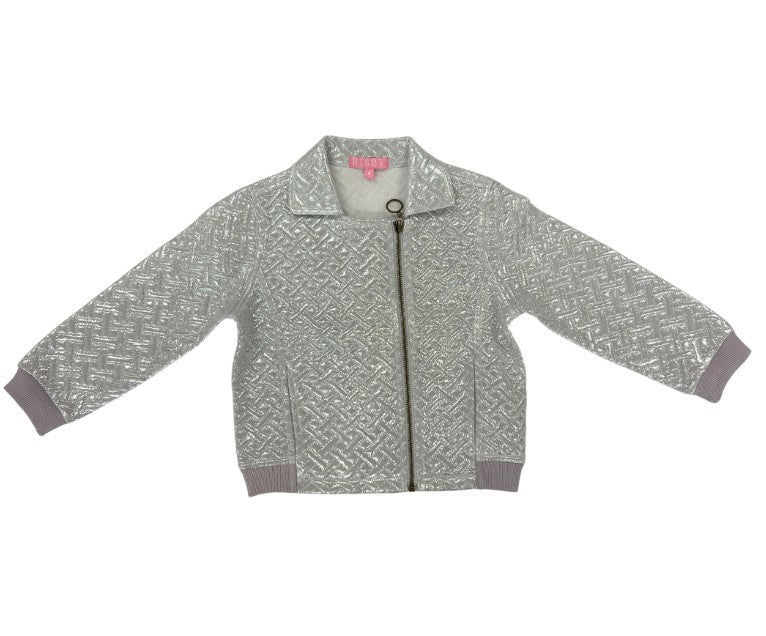 Quilted Moto Jacket - Silver Girls Outerwear Bisby