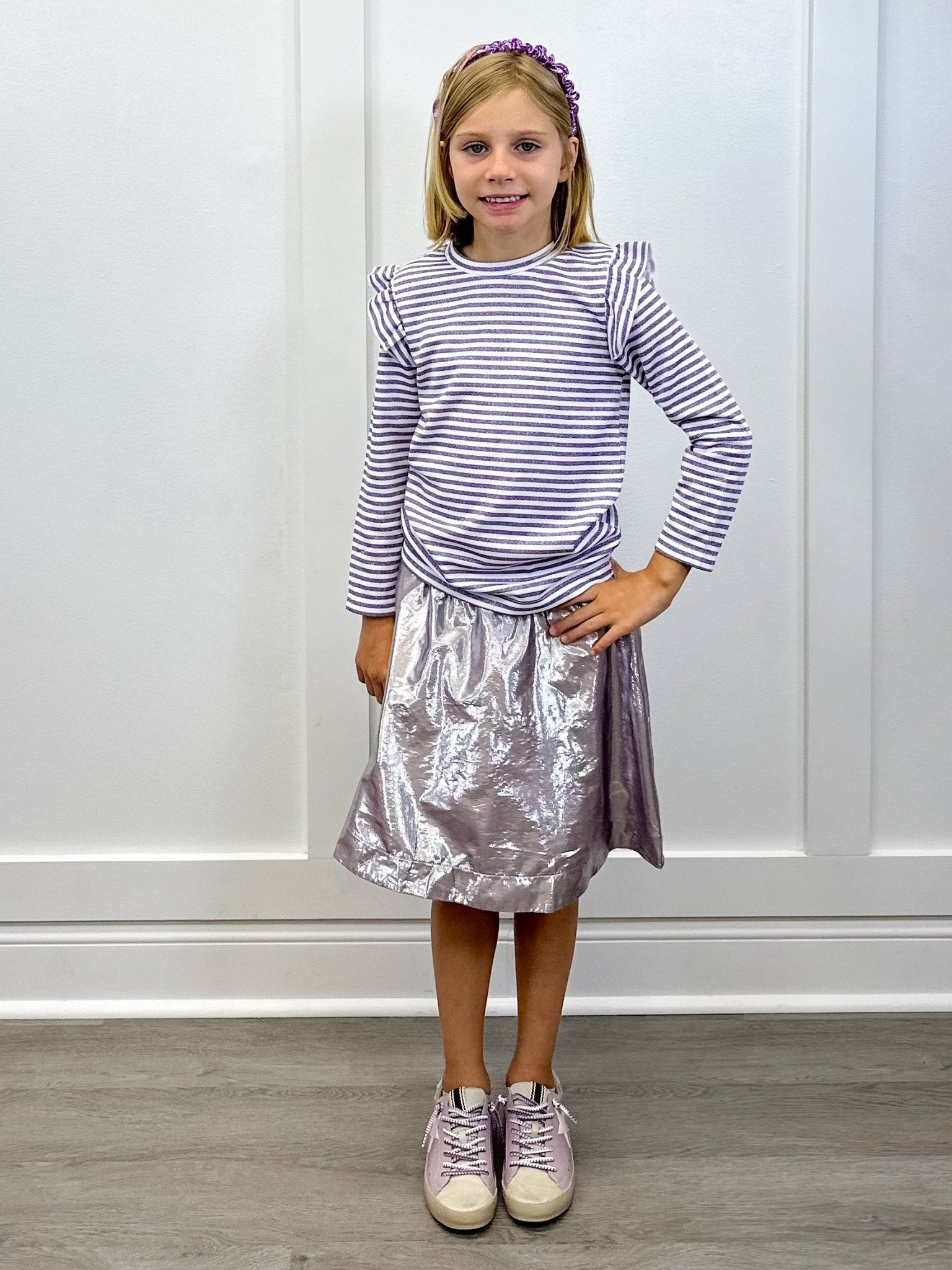 Sadie Top - Sugarplum Stripe Girls Tops + Tees Bisby