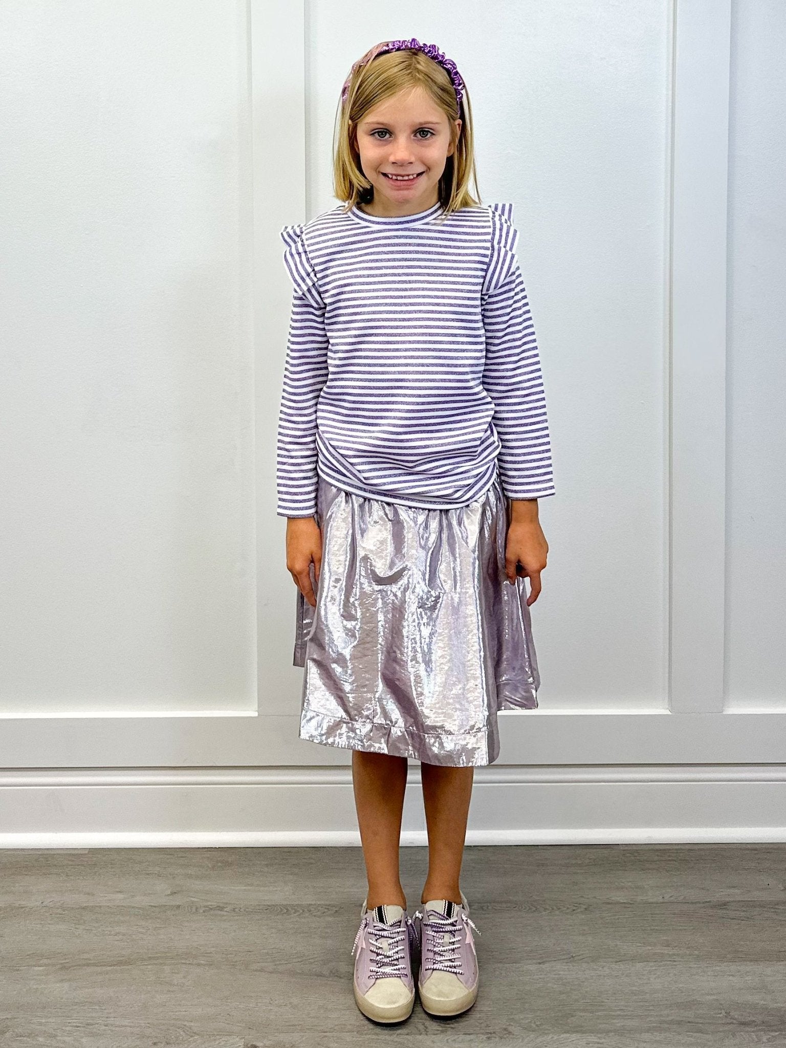 Sadie Top - Sugarplum Stripe Girls Tops + Tees Bisby