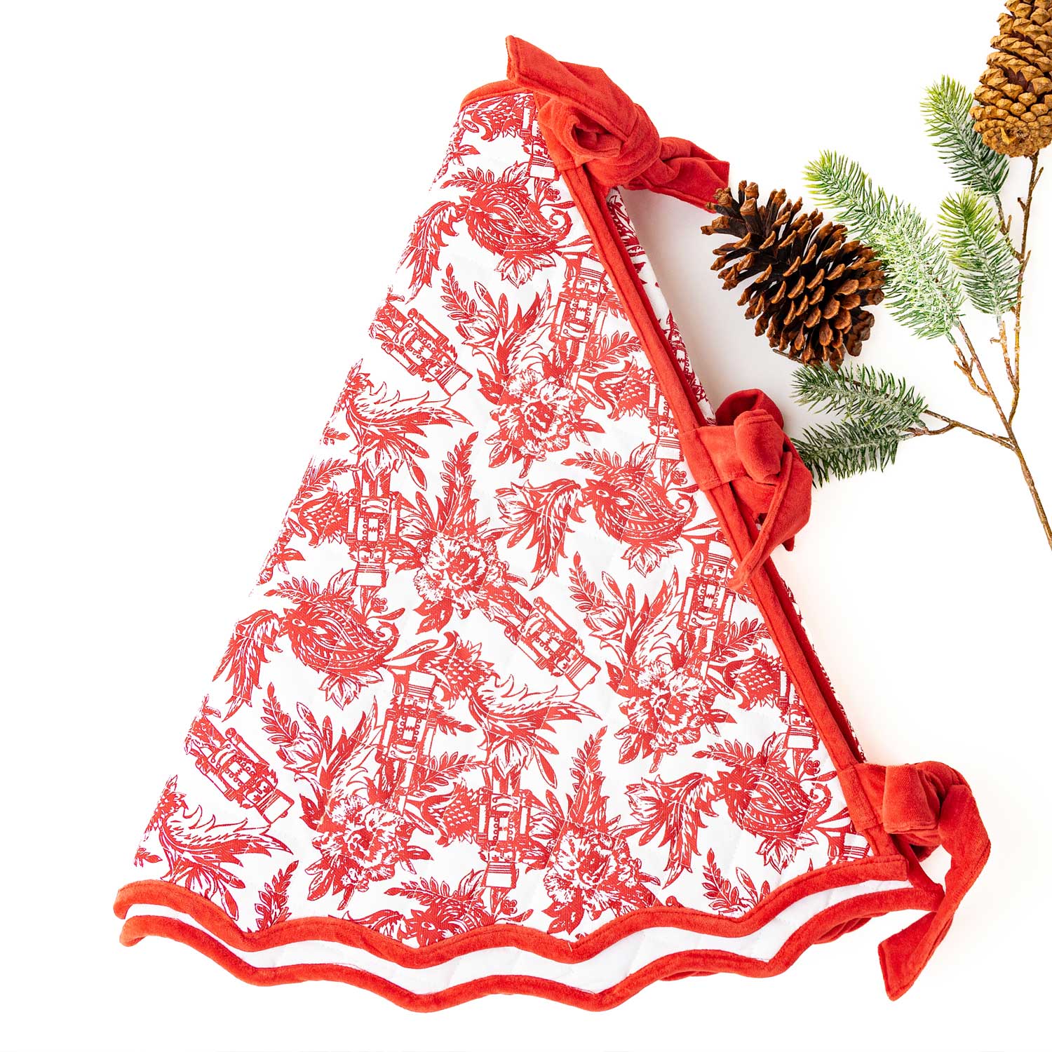 Quilted Tree Skirt - Nutcracker Toile Seasonal 8 Oak Lane