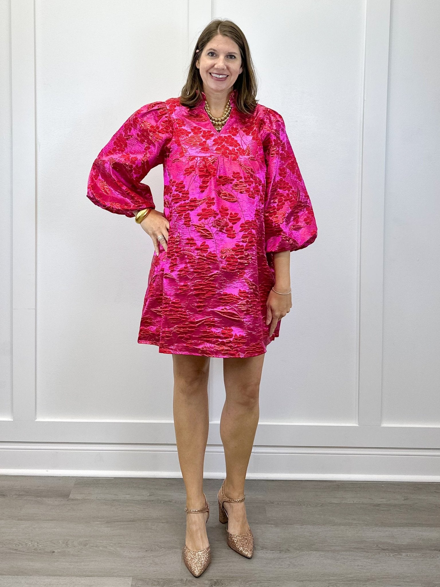 Radiant Rose Brocade Mini - Sugar Babies Children's Boutique/Meg's Shoppe