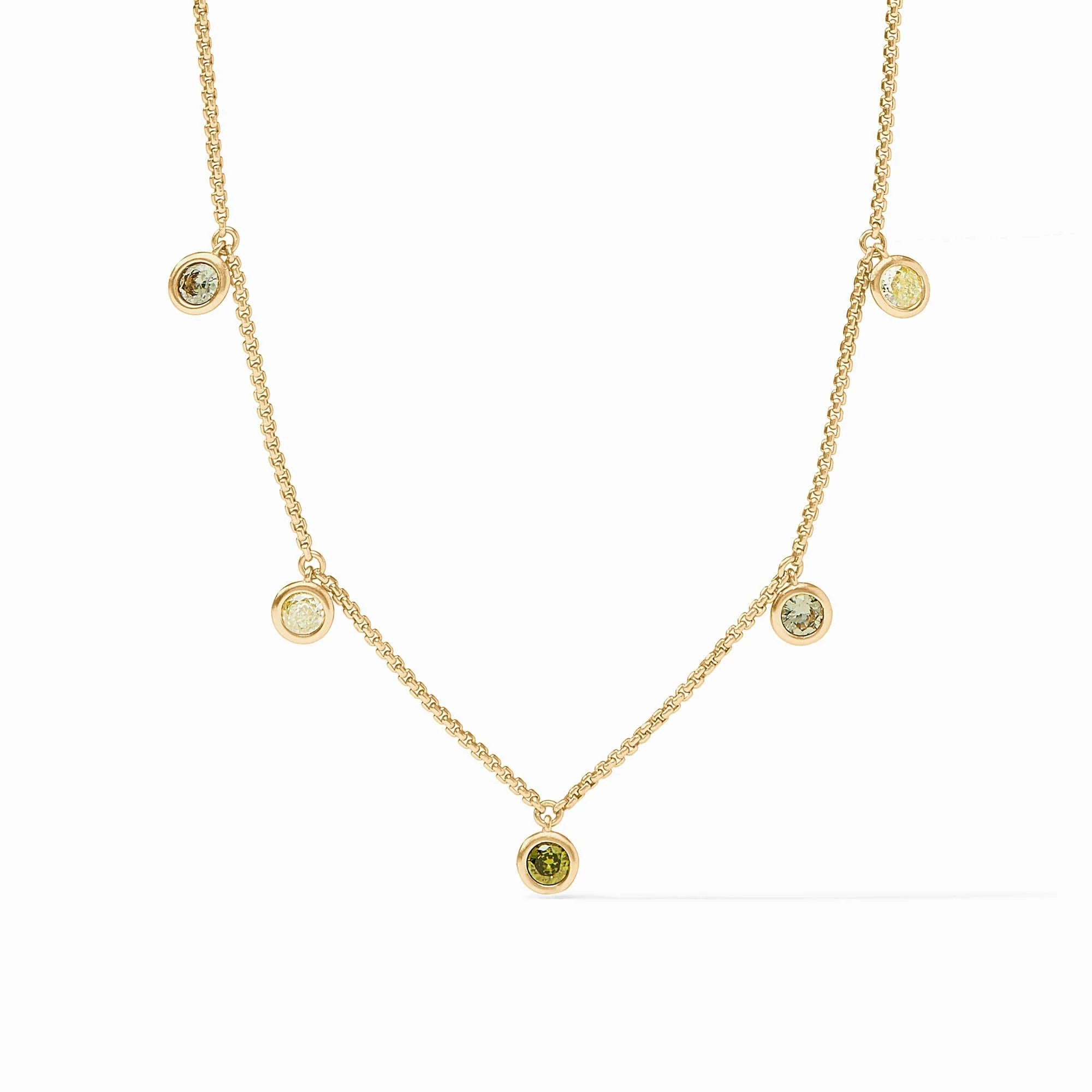 Rainbow Delicate Charm Necklace - Shades of Jade Necklaces Julie Vos