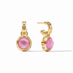 Rainbow Hoop & Charm Earring - Iridescent Tourmaline Pink Earrings Julie Vos