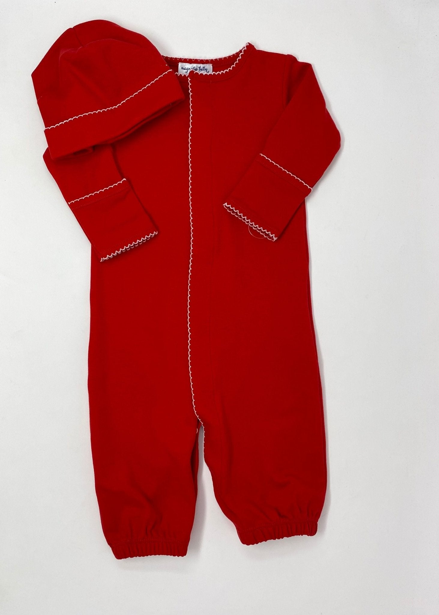 Red and White Essentials Hat Baby Sleepwear Magnolia Baby