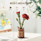 Red Carnation Wooden Puzzle Paper Goods Robotime