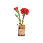 Red Carnation Wooden Puzzle Paper Goods Robotime
