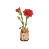Red Carnation Wooden Puzzle Paper Goods Robotime