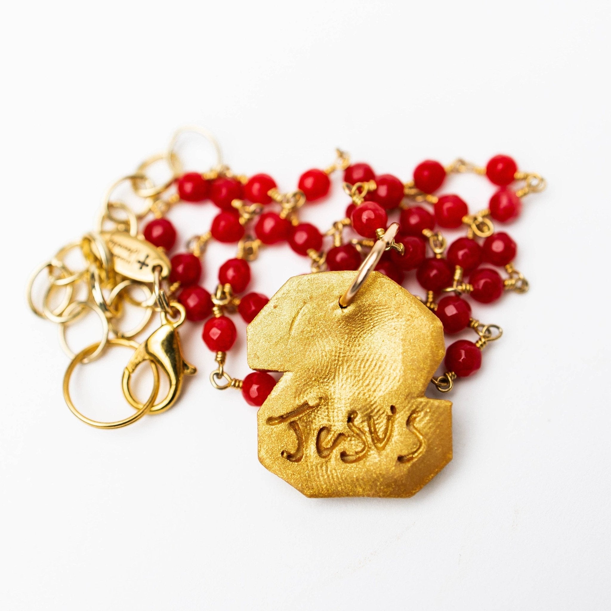 Red Jade Chain with NC - Sugar Babies Children's Boutique/Meg's Shoppe