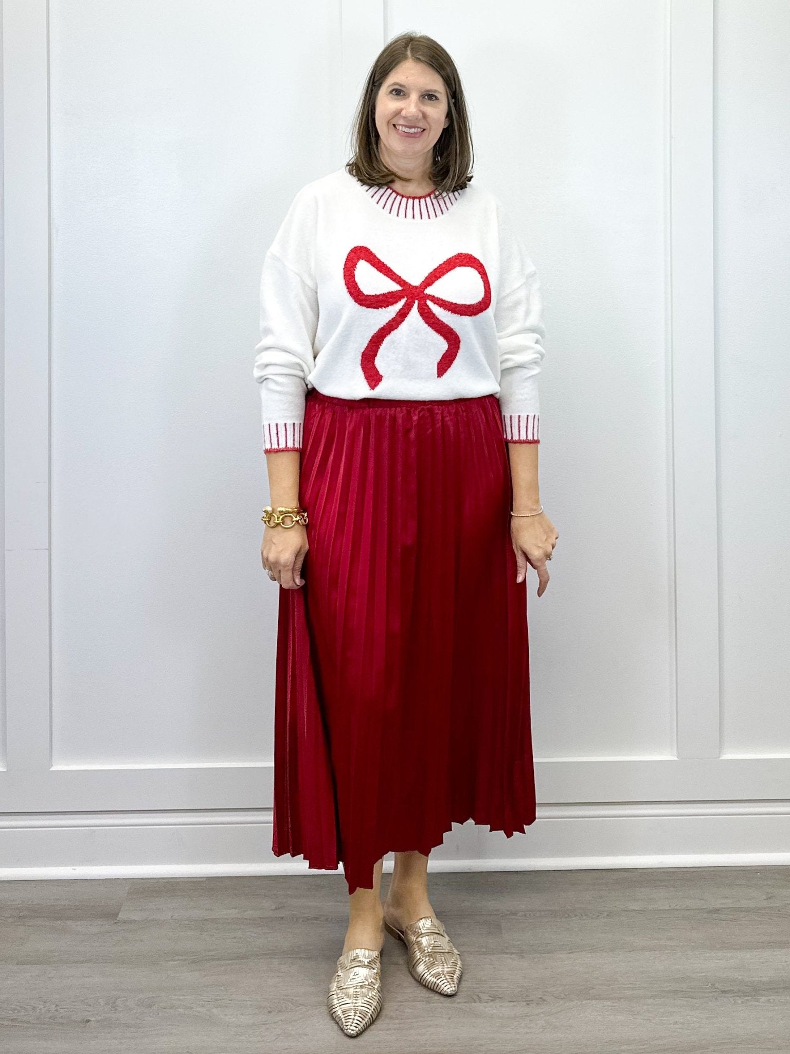 Red Townes Pleated Skirt Skirts Mudpie
