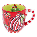 Red & White Holly Ornament Mug Seasonal Glory Haus