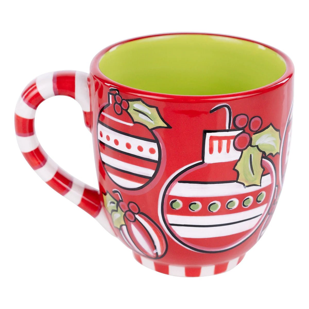 Red & White Holly Ornament Mug Seasonal Glory Haus