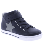 Riley - Navy/Gray Leather Boys Shoes Footmates