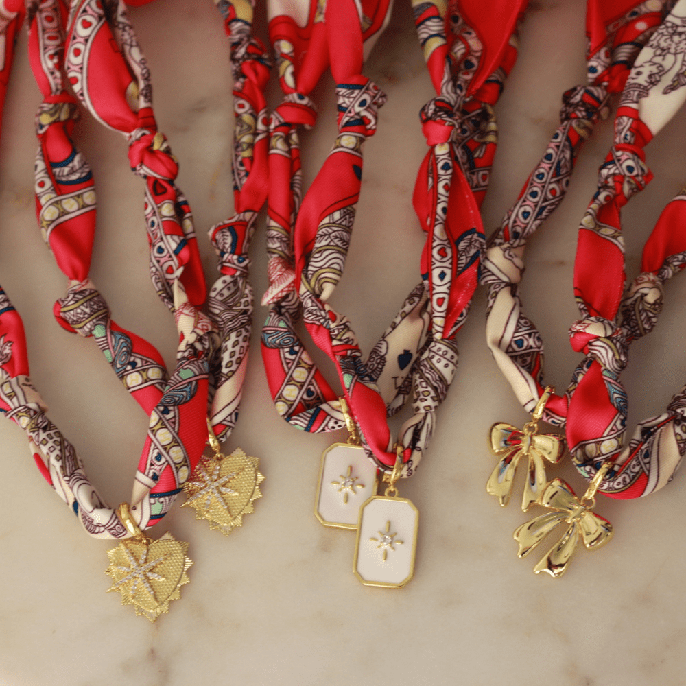Rodeo Rose Scarf Necklace: Southern Belle Bow Necklaces Deep South Originals, LLC