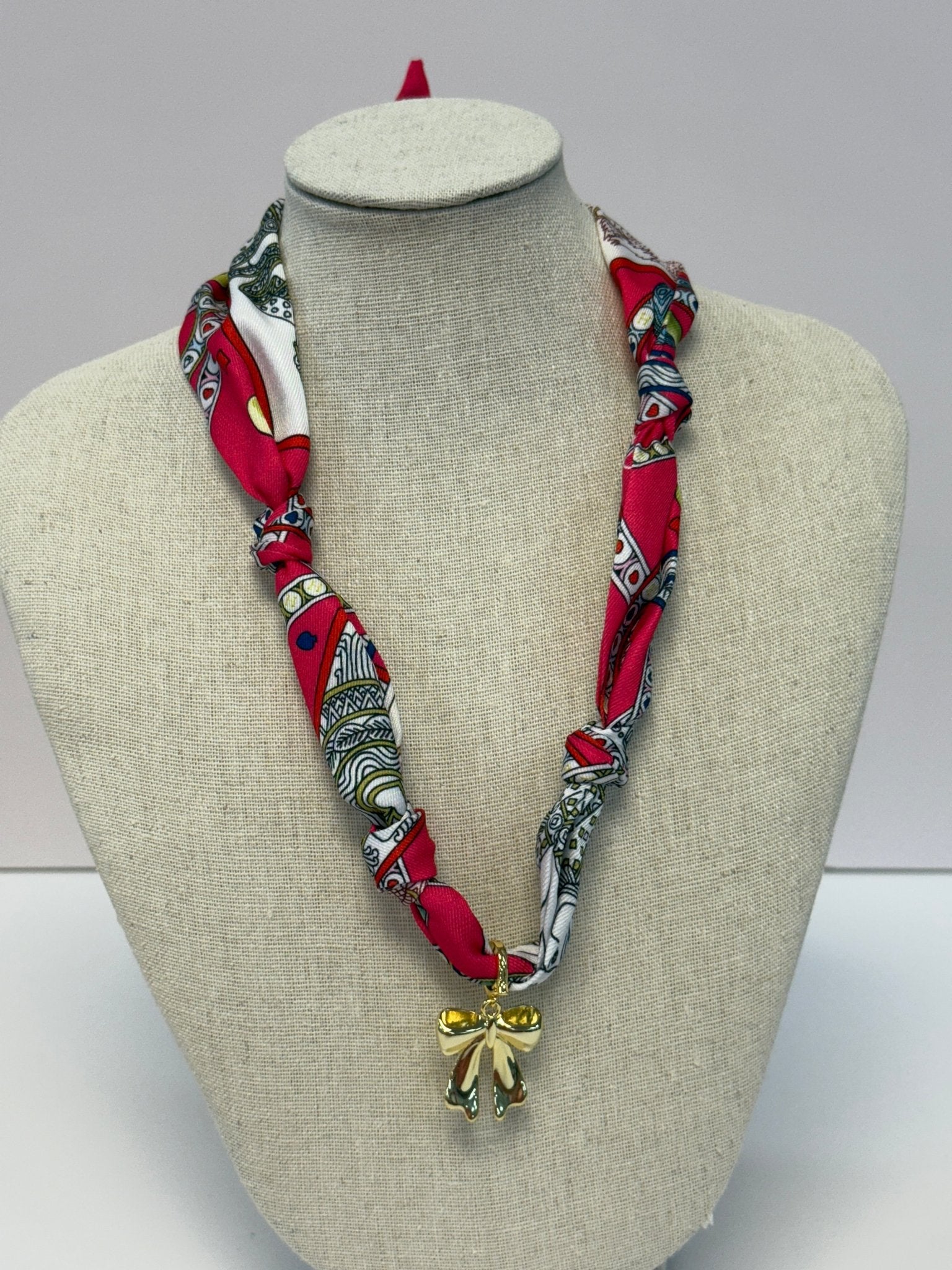 Rodeo Rose Scarf Necklace: Southern Belle Bow Necklaces Deep South Originals, LLC