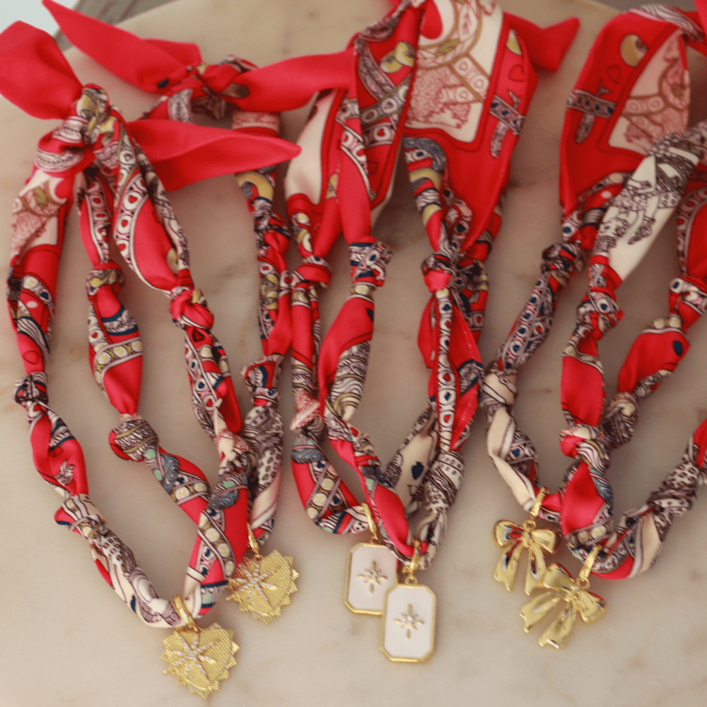 Rodeo Rose Scarf Necklace: White Radiance Necklaces Deep South Originals, LLC