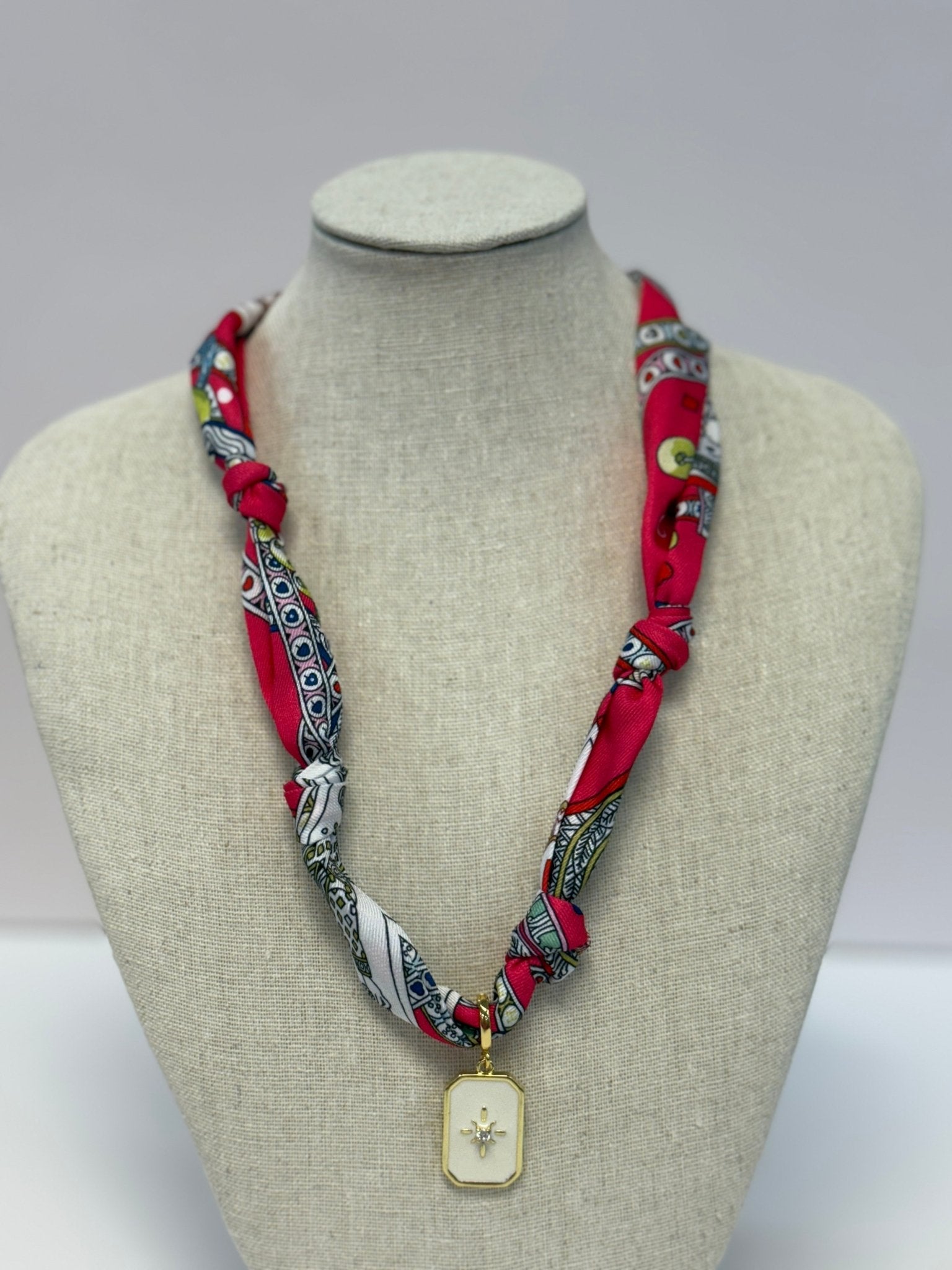Rodeo Rose Scarf Necklace: White Radiance Necklaces Deep South Originals, LLC