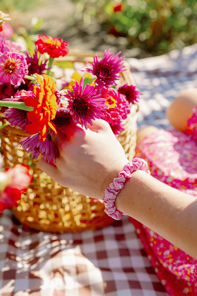 Rose All Day - Silk Scrunchie Small Hair Accessories Teleties
