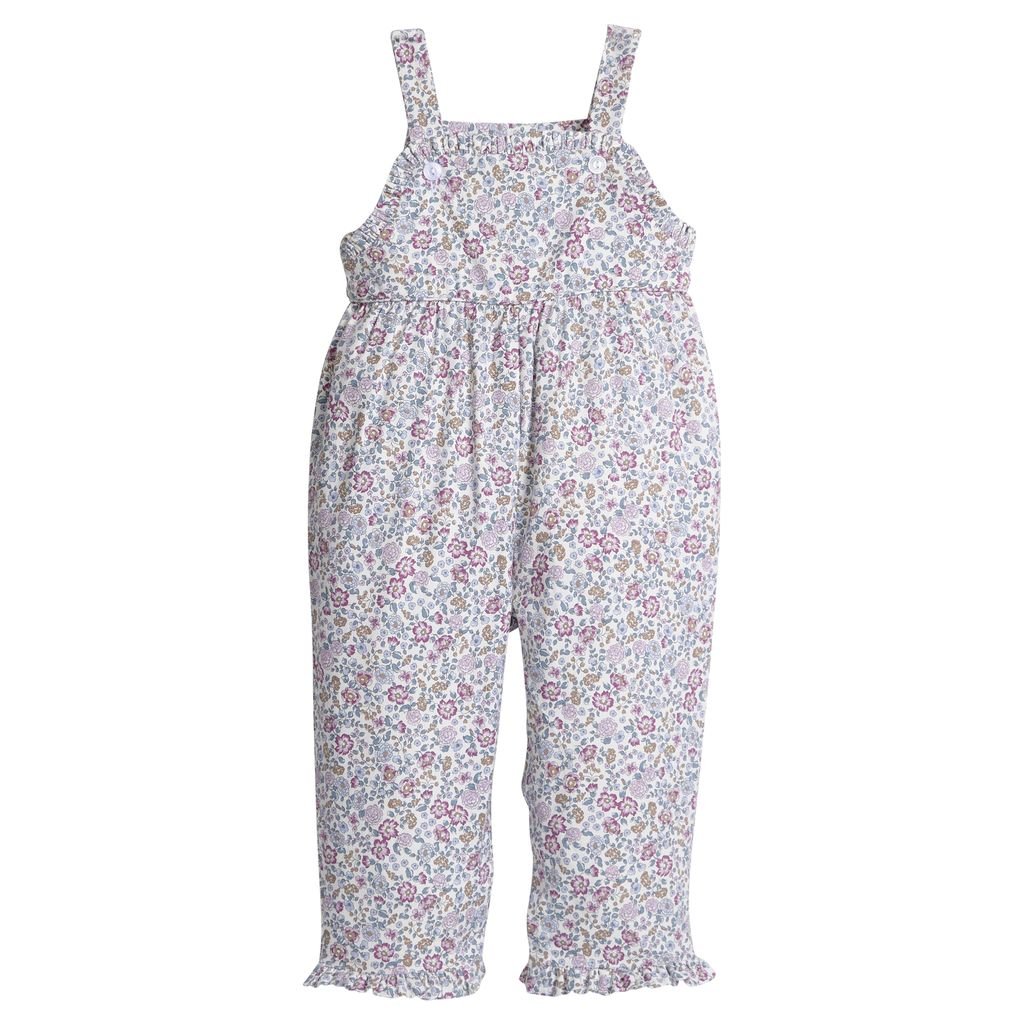 Ruffled Overall - Margaux Floral Girls Bubbles + Rompers Little English