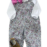 Ruffled Overall - Margaux Floral Girls Bubbles + Rompers Little English