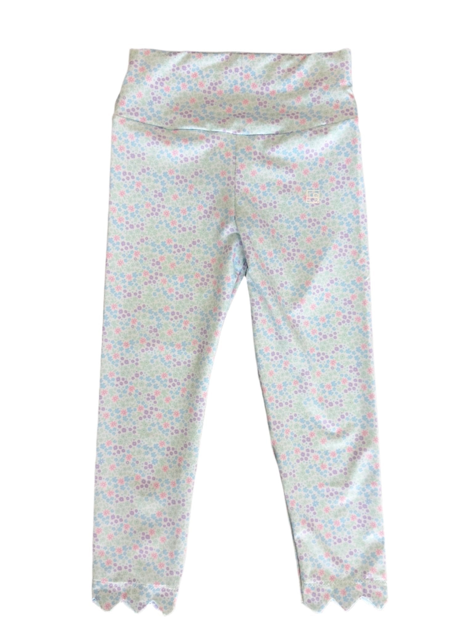 Sadie Scallop Legging - Frosted Floral Girls Pants + Leggings Set Athleisure