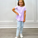 Sadie Scallop Legging - Frosted Floral Girls Pants + Leggings Set Athleisure