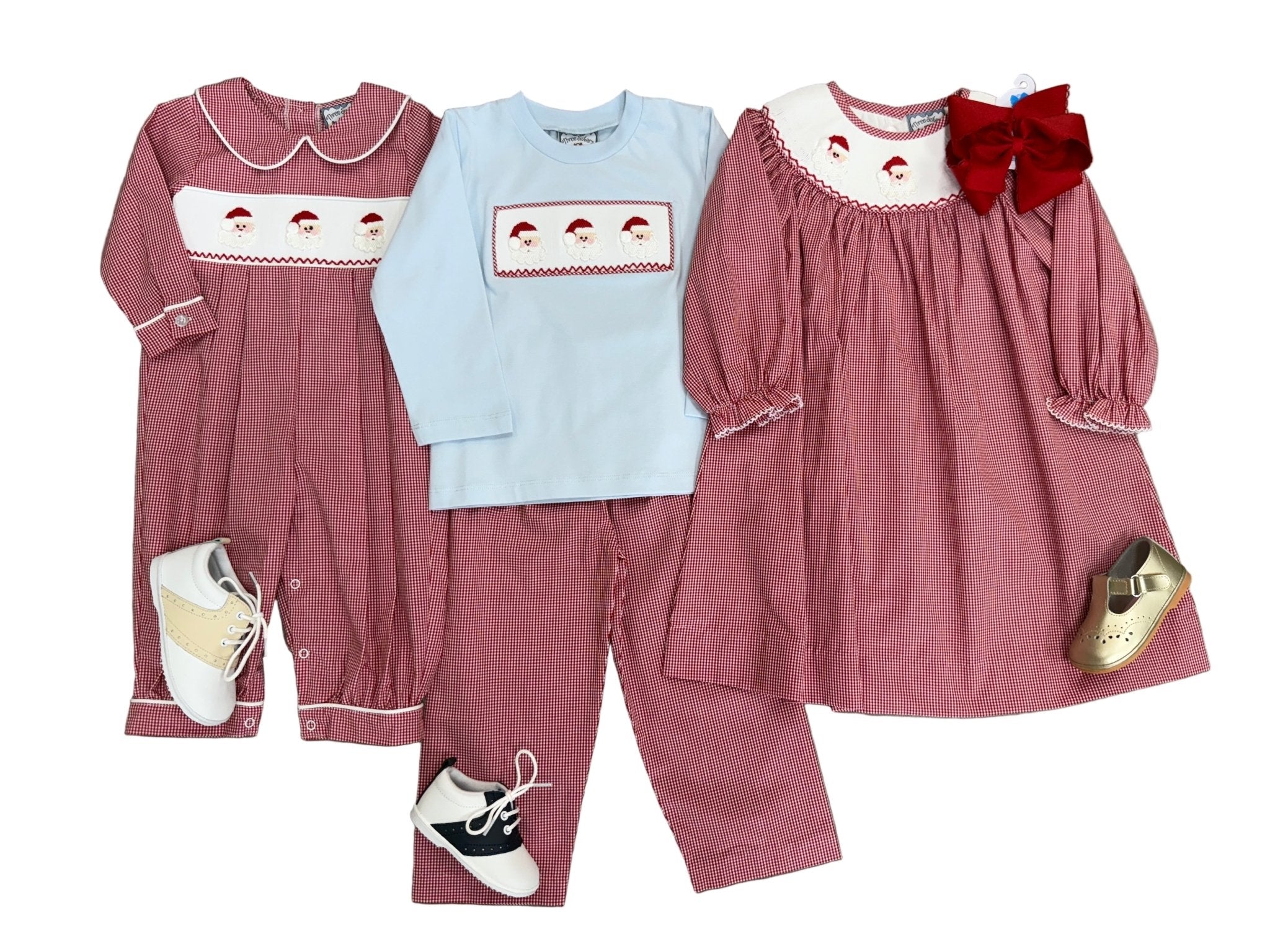 Santa Smocked Boys Pant Set Boys Sets Three Sisters