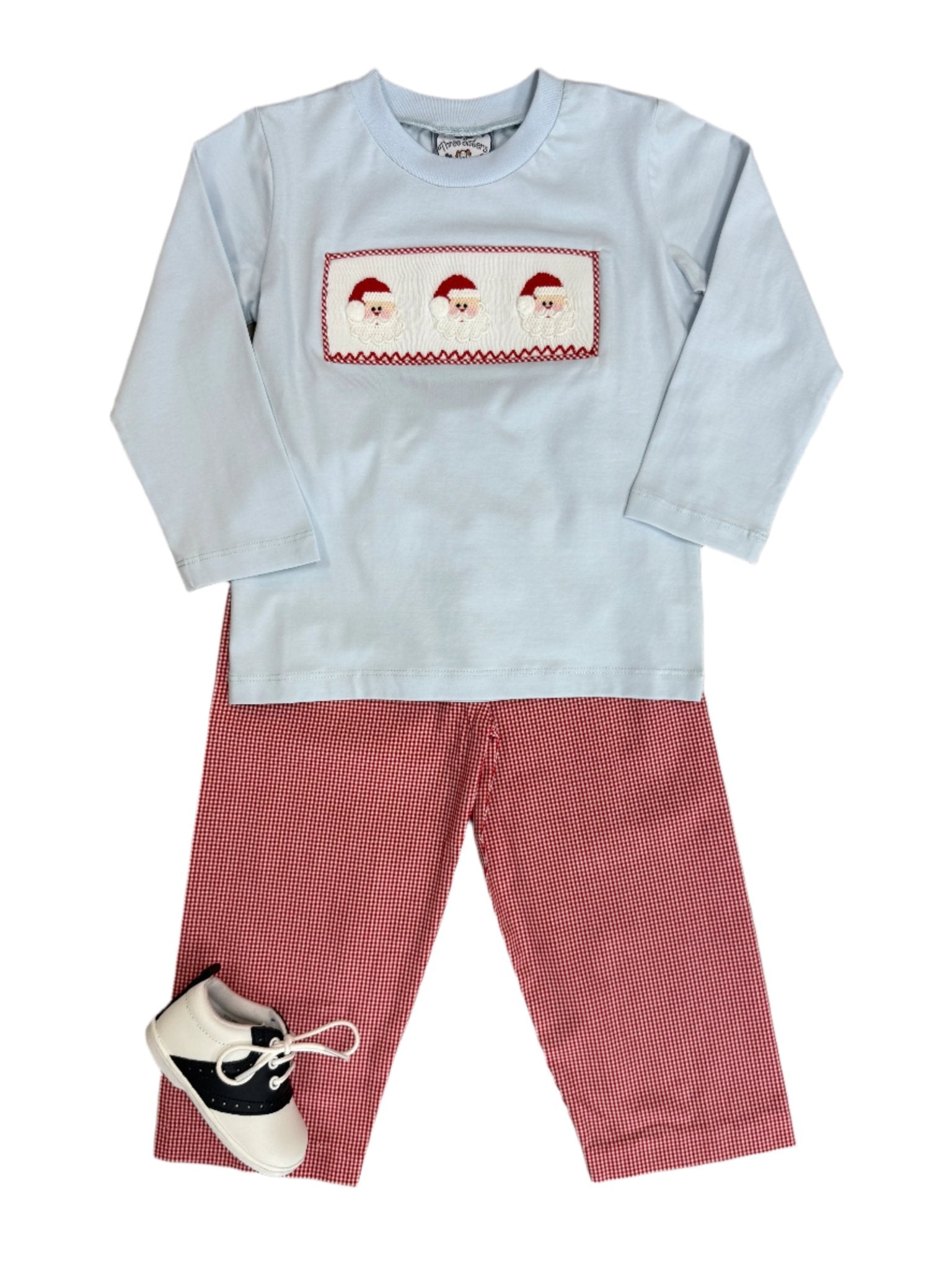 Santa Smocked Boys Pant Set Boys Sets Three Sisters