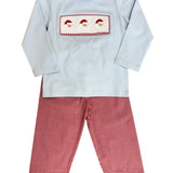 Santa Smocked Boys Pant Set Boys Sets Three Sisters