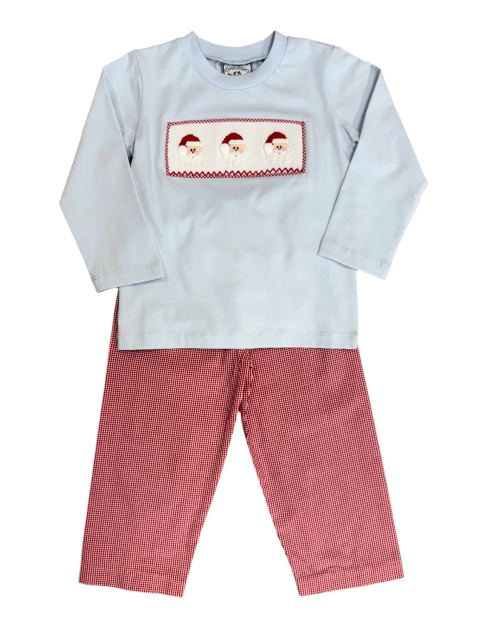 Santa Smocked Boys Pant Set Boys Sets Three Sisters
