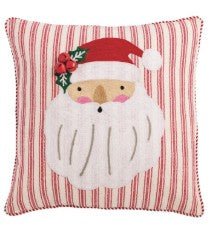 Santa Whimsy Christmas Embroidered Pillow Seasonal Mudpie