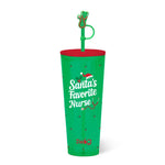 Santa's Favorite Nurse Plastic Tumbler 24oz Kitchen + Entertaining Swig