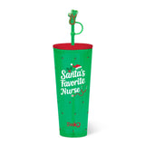Santa's Favorite Nurse Plastic Tumbler 24oz Kitchen + Entertaining Swig
