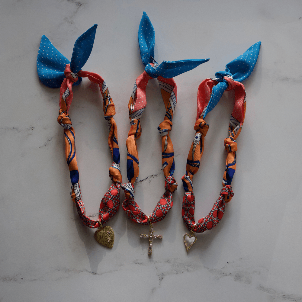 Scarf Necklace ~ Orange: Cross Necklaces Deep South Originals, LLC