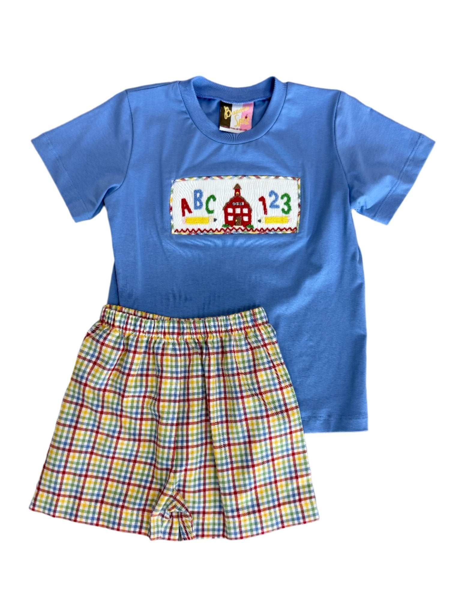 School Days Smocked Boys Short Set Boys Sets Banana Split