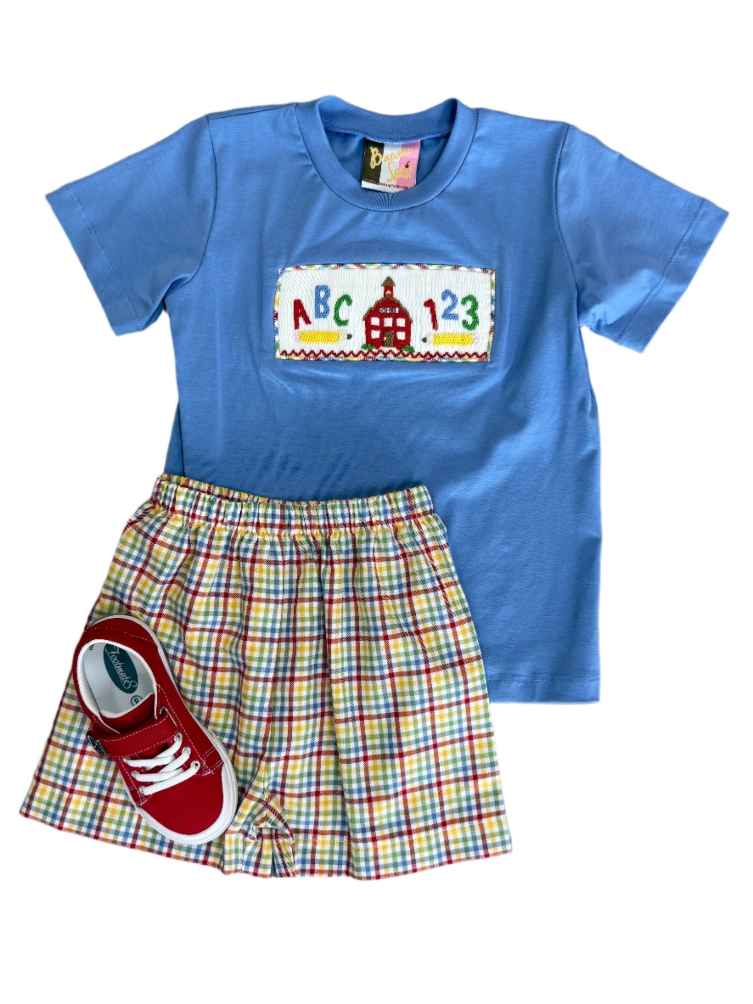 School Days Smocked Boys Short Set Boys Sets Banana Split