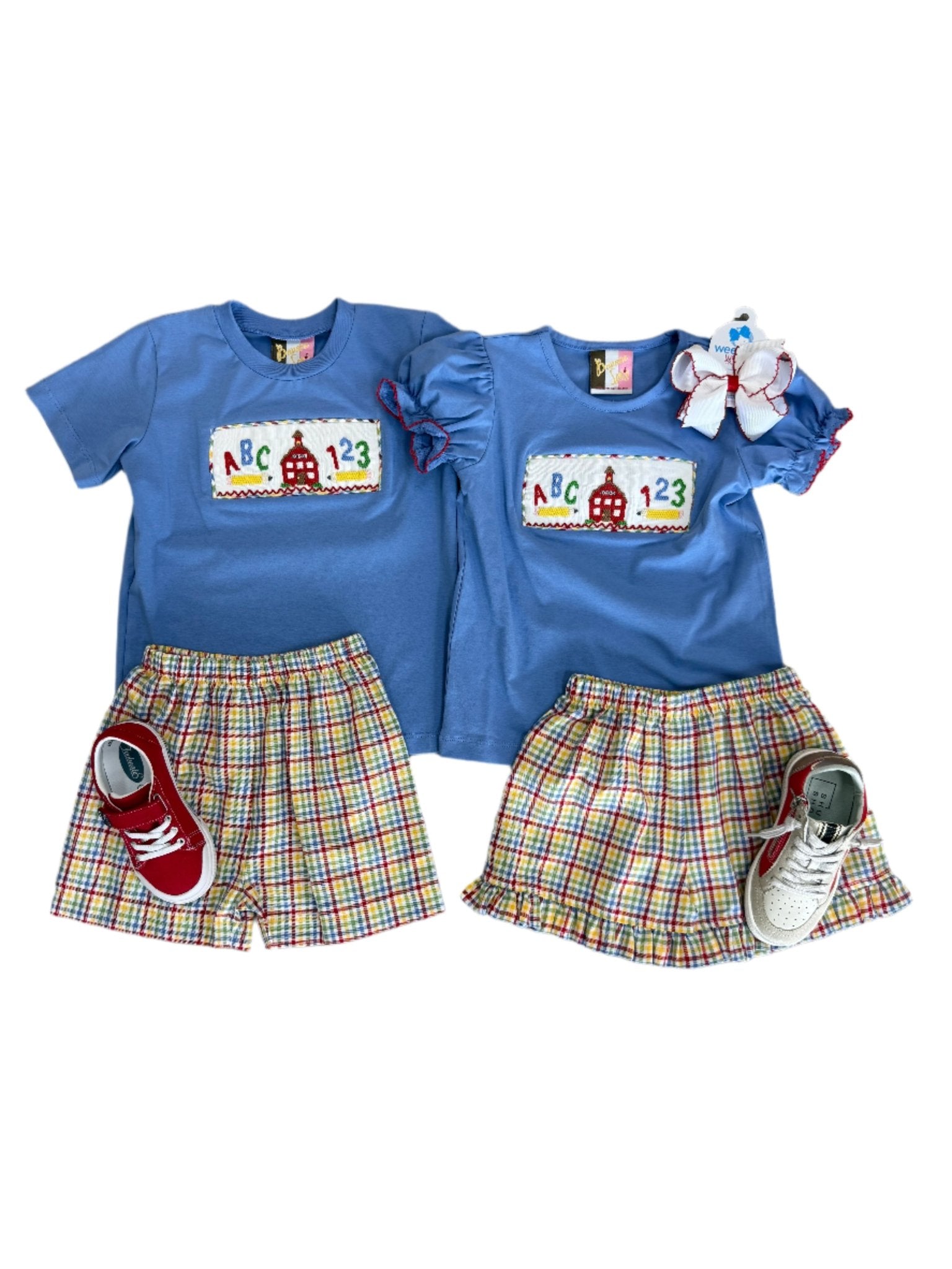 School Days Smocked Boys Short Set Boys Sets Banana Split