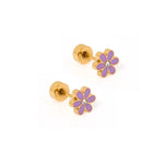 Screwback Stud - Alli - Purple Kids Jewelry Linny Co