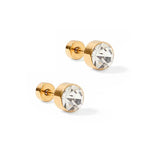 Screwback Stud Earrings - Juliet Clear 5mm Screwback Stud Earrings Kids Jewelry Linny Co