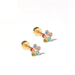 Screwback Stud Earrings - Lyla Flower Multi Kids Jewelry Linny Co