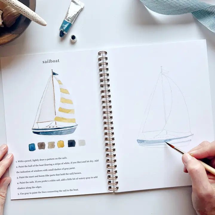 Seaside Watercolor Workbook Books Emily Lex Studio