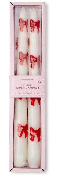 Set of 2 Bow Taper Candles - Assorted Candles Two's Company