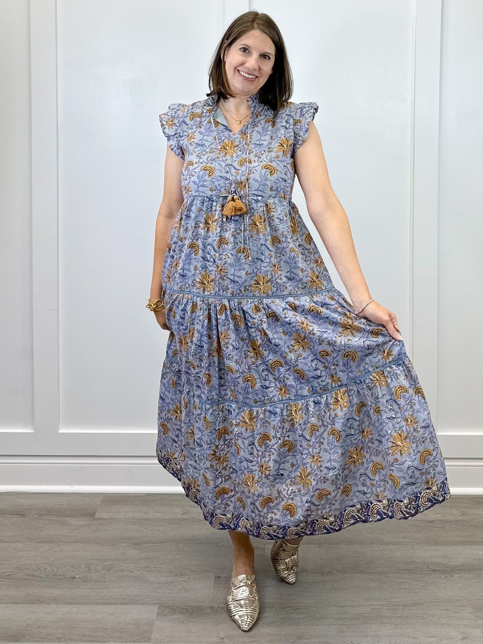 Shiloh Dress - Frosted Foliage Long Dresses Clara the Label