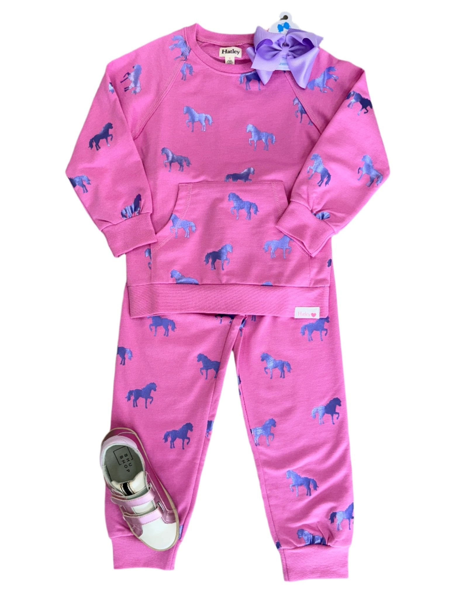 Shimmer Horses Cuffed Track Pants Girls Pants + Leggings Hatley