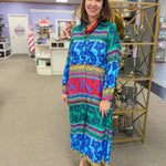 Sienne Midi Dress - Blue Turq Long Dresses Briton Court