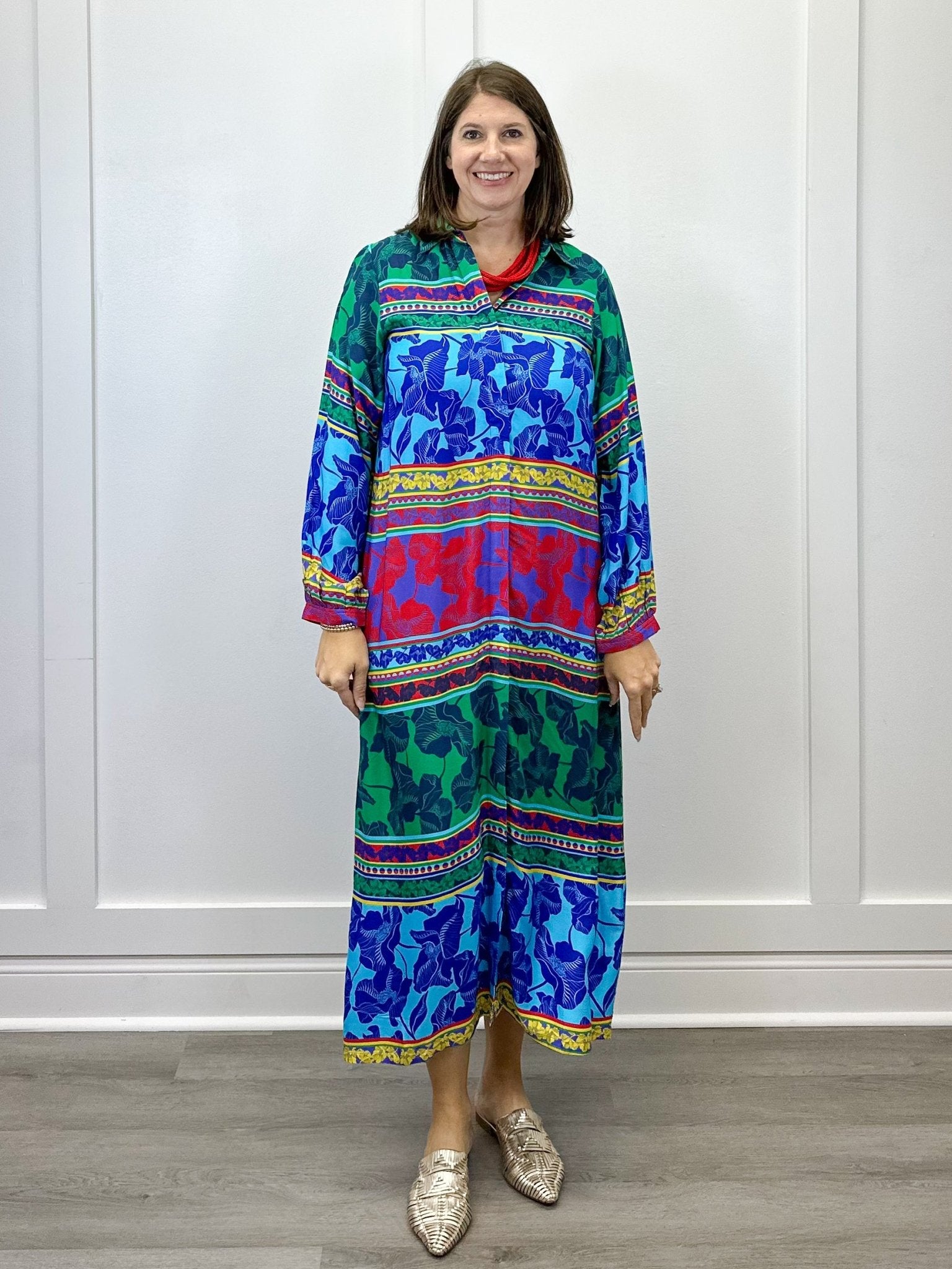 Sienne Midi Dress - Blue Turq