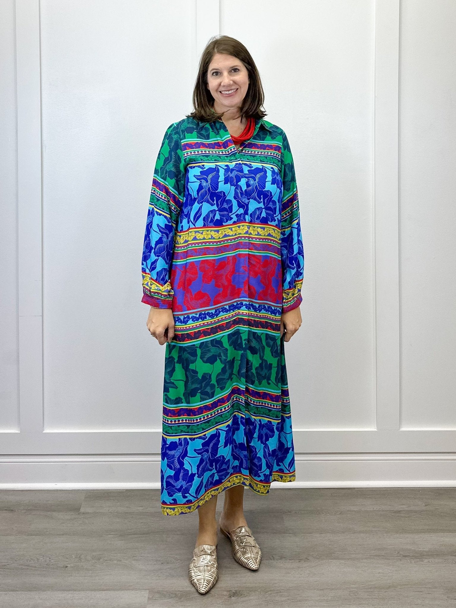 Sienne Midi Dress - Blue Turq Long Dresses Briton Court