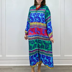 Sienne Midi Dress - Blue Turq Long Dresses Briton Court